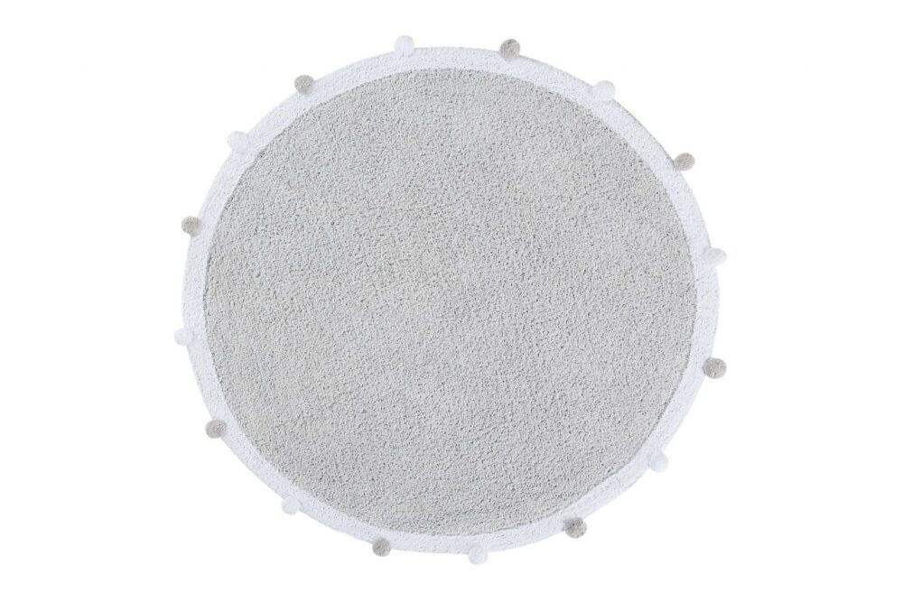 Rug Bubbly Soft Light Grey Ø 120 cm