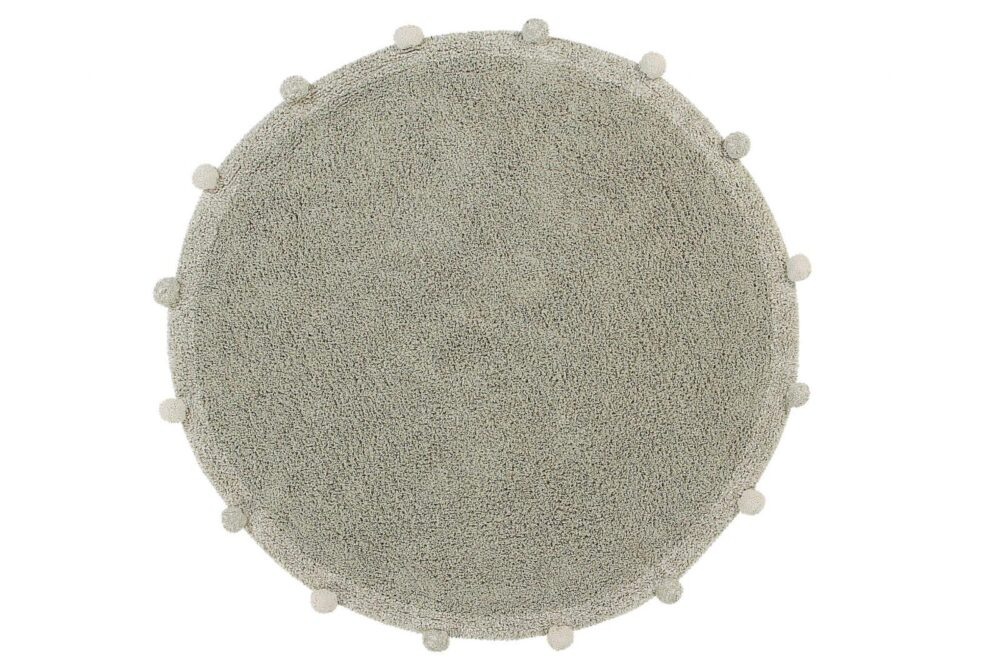 Rug Bubbly Natural Olive Ø 120 cm