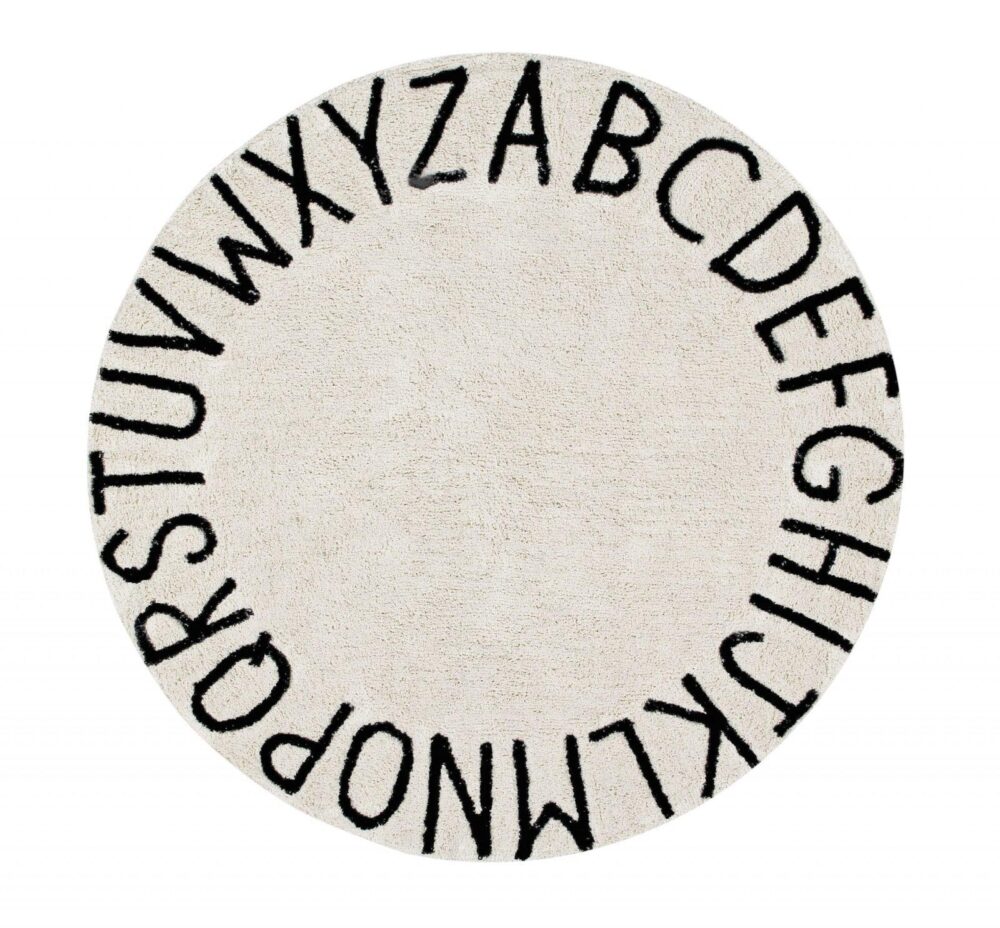Rug Lorena Canals Round ABC Natural Negro Ø150 cm