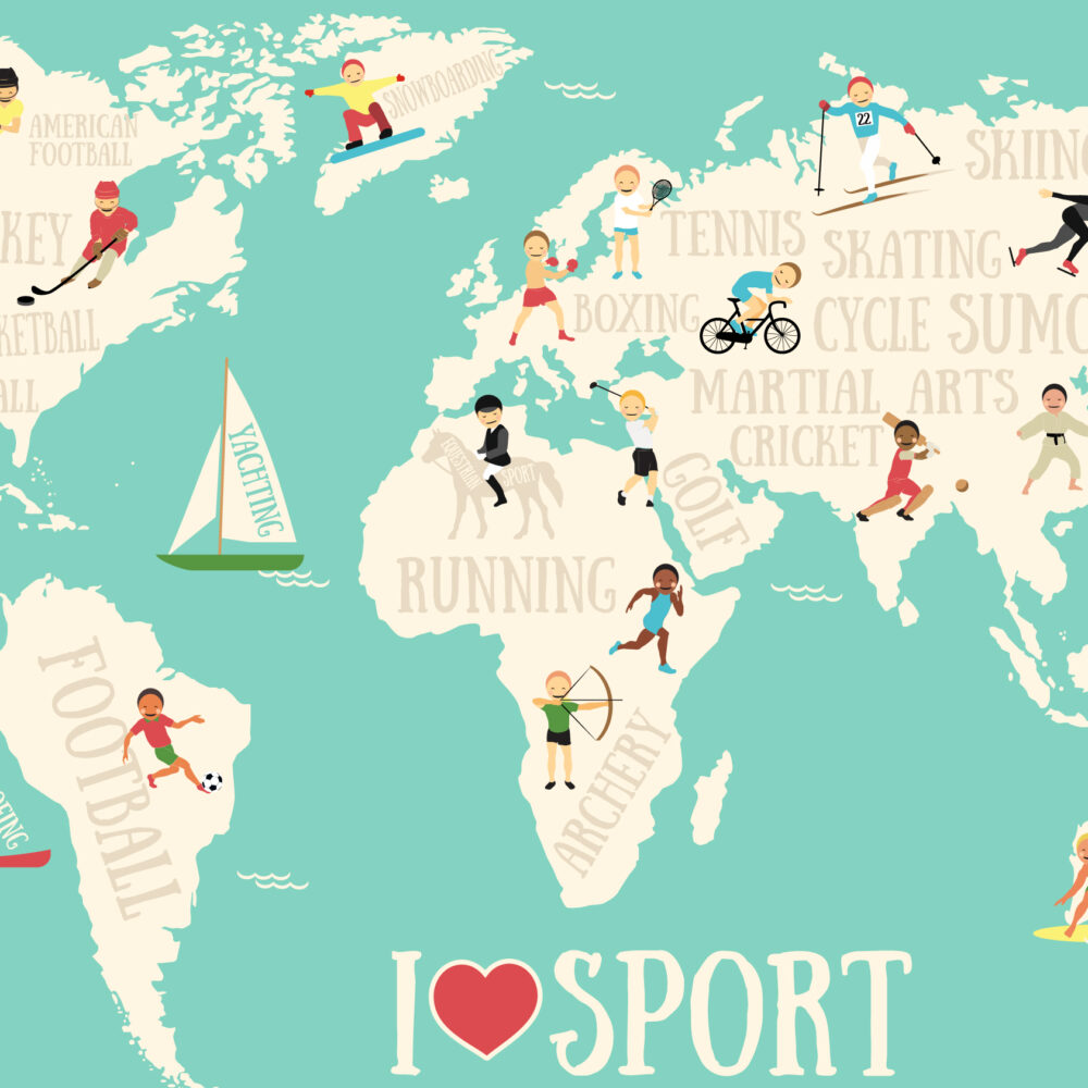"I love sports" map