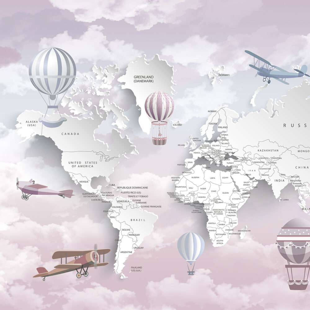 3D pink map