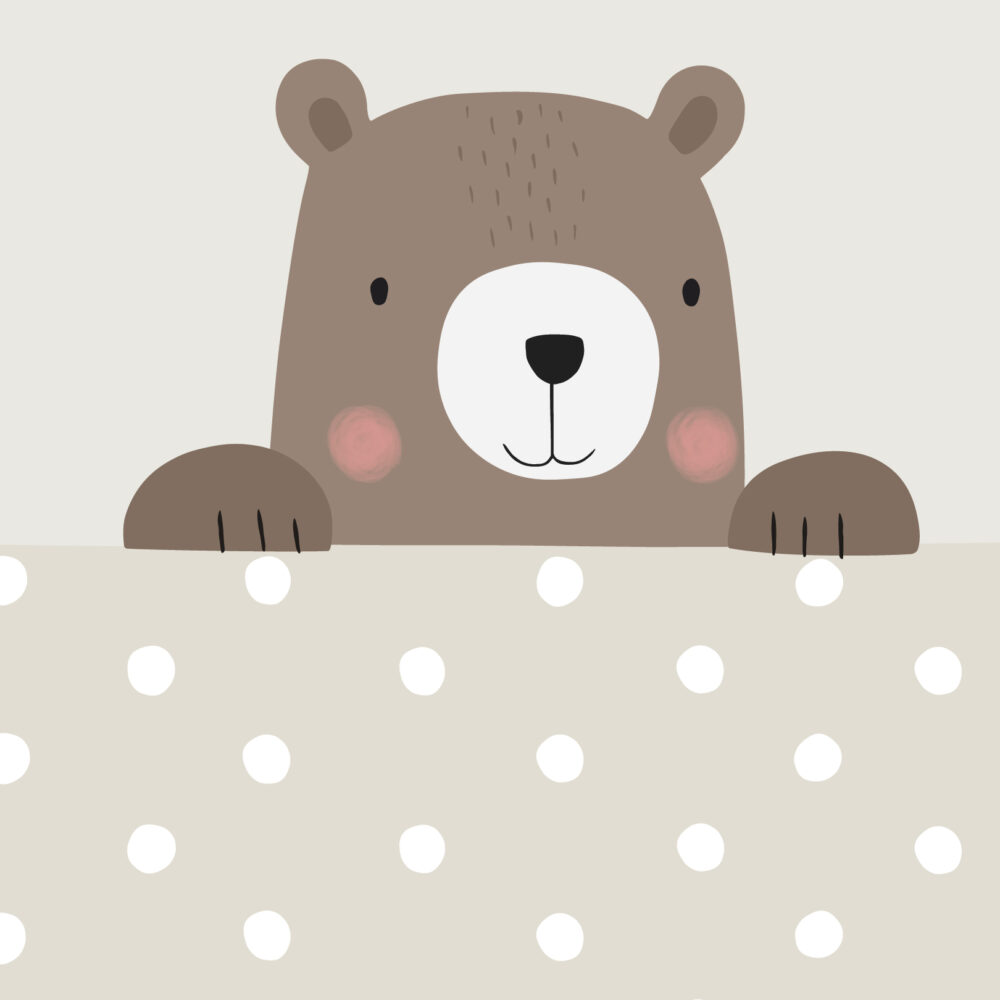 A bear peeping
