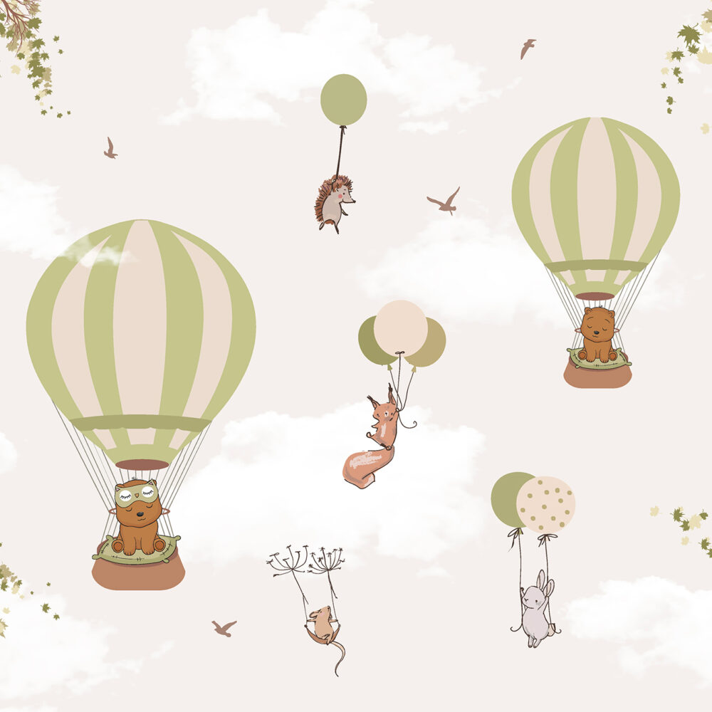 Bears on balloons