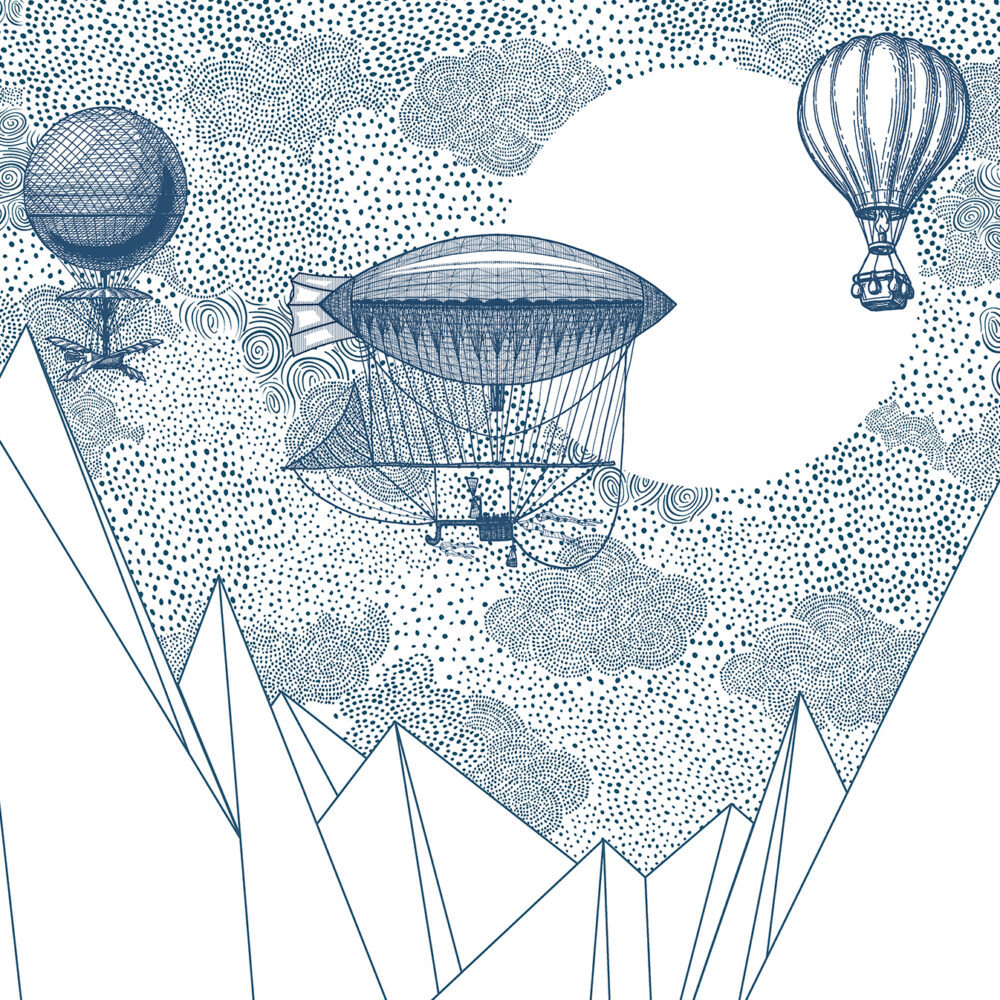 Blue airship