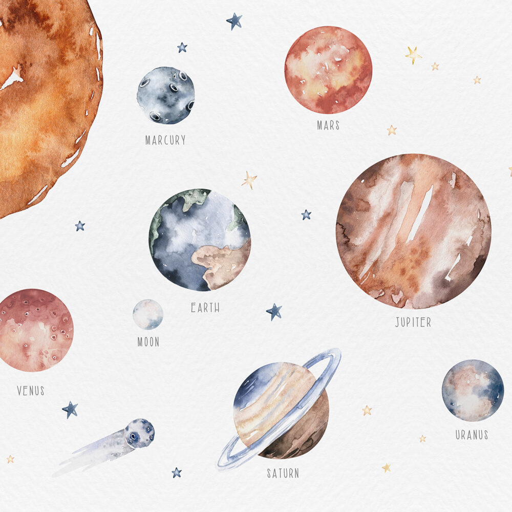 Watercolor planets