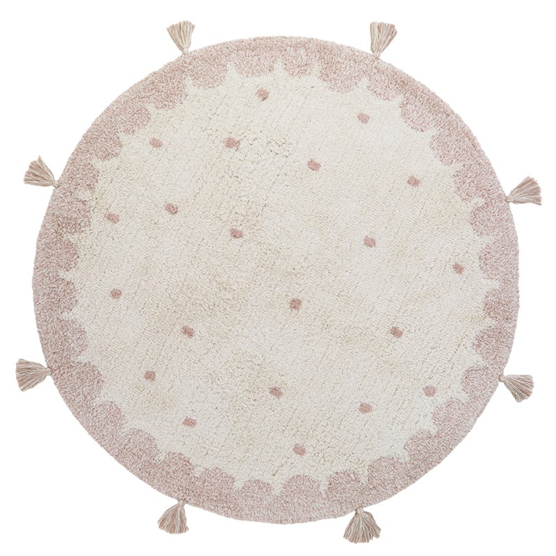 MALLEN Round Children's Rug with Polka Dot Design Ø110cm